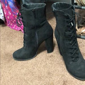 Lace up chunky heels